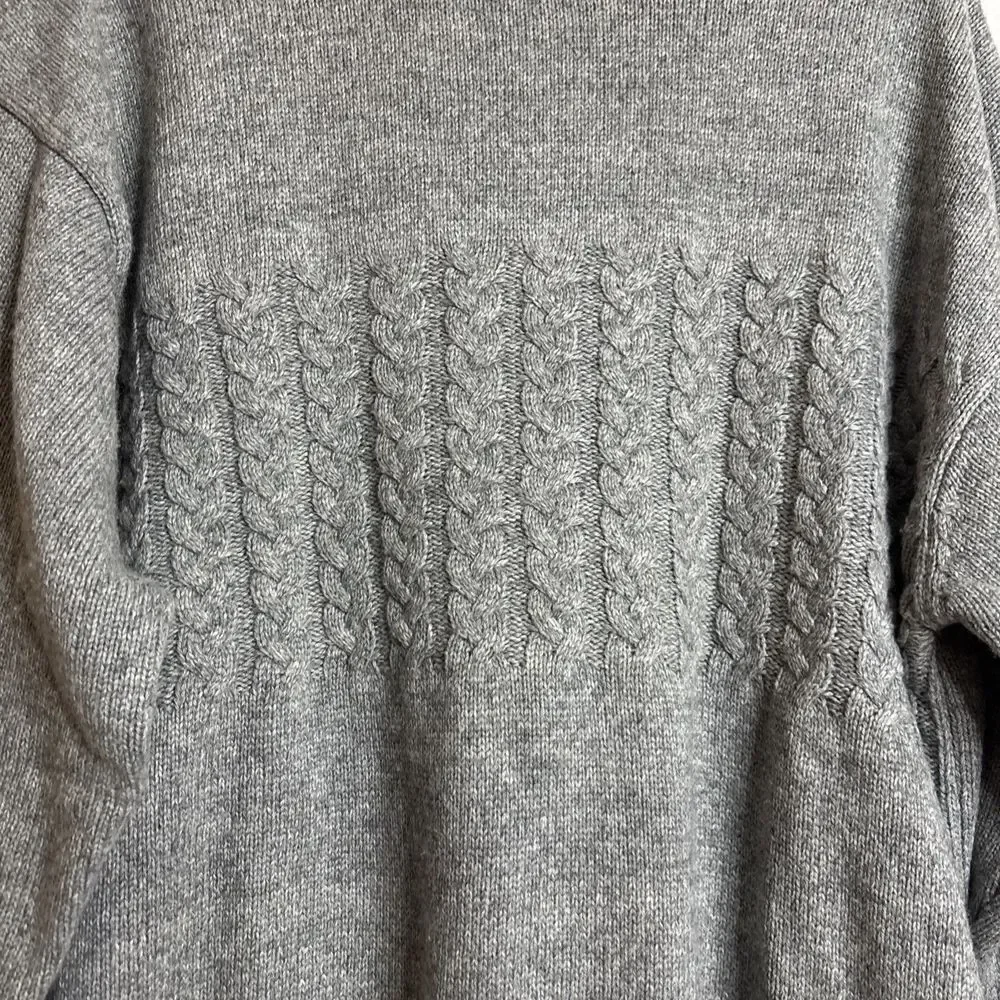 Henry Grethel Men's XL Grey Crewneck Chunky Knit Wool Blend Grandpa Sweater